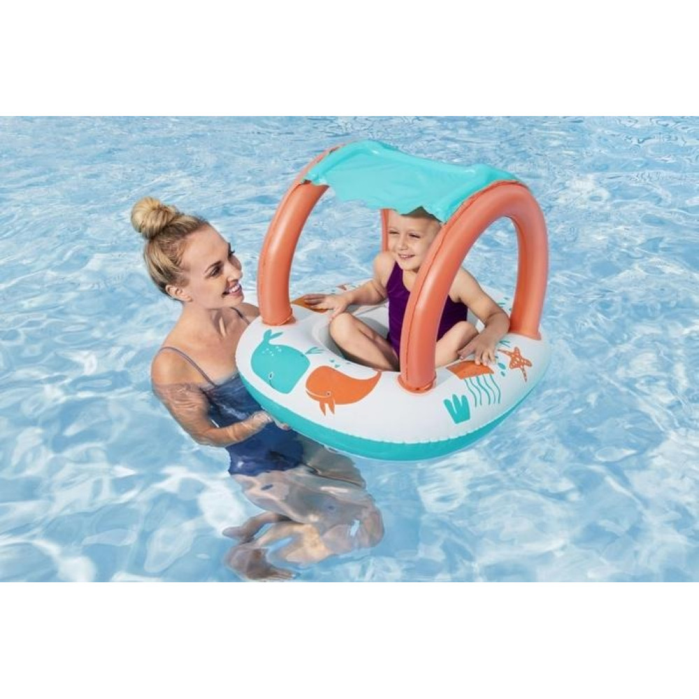 Bestway Comfort Plush - дитячий надувний човен із сонцезахисним навісом (34203)