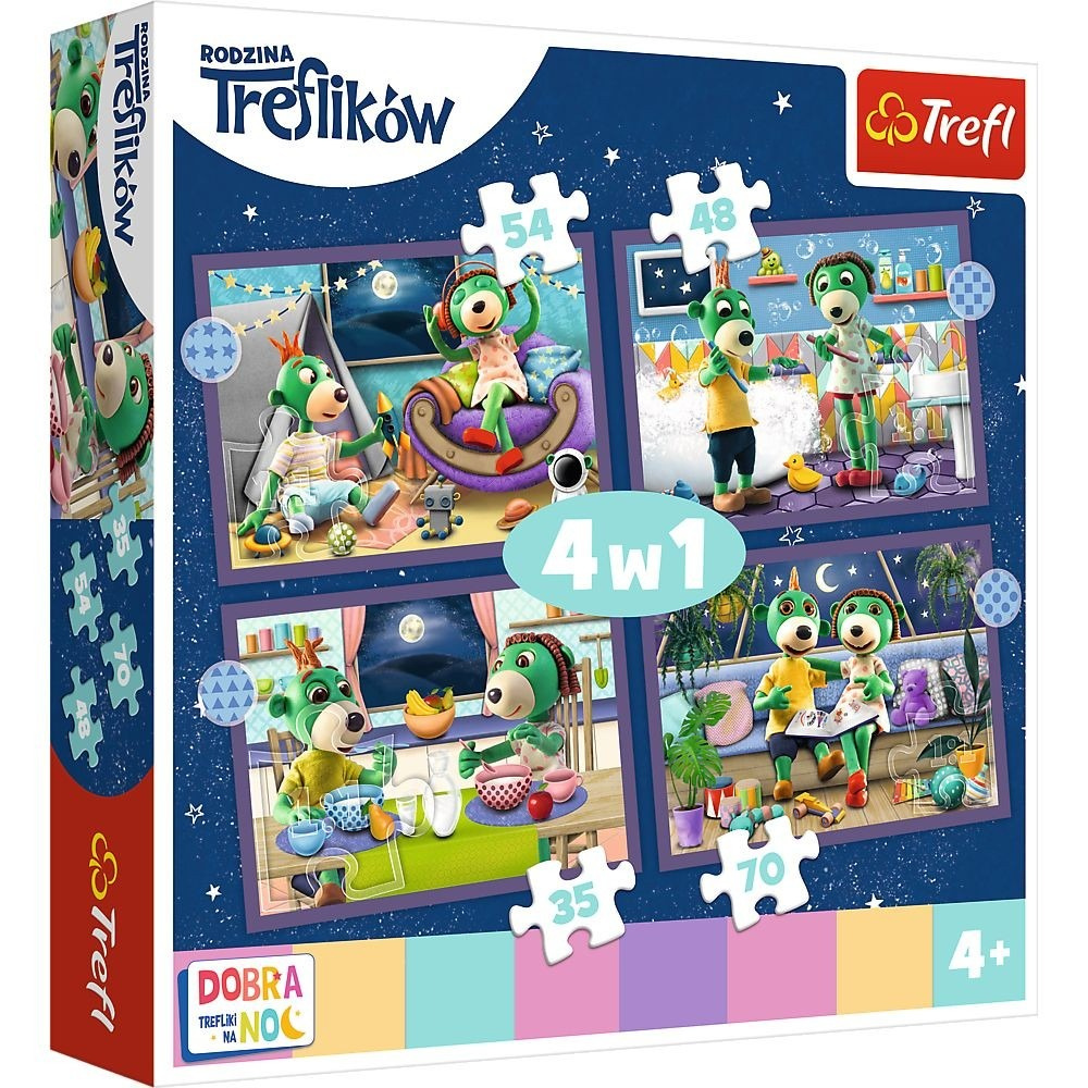 Trefl Семья Трефликов Перед сном - пазлы 4 в 1 (34399)