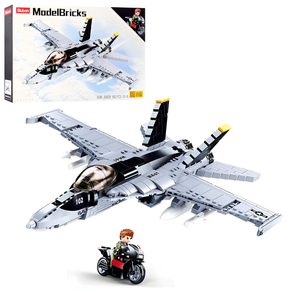 Sluban Model Bricks Погоня на винищувачі - конструктор 682 деталі (M38-B0928)