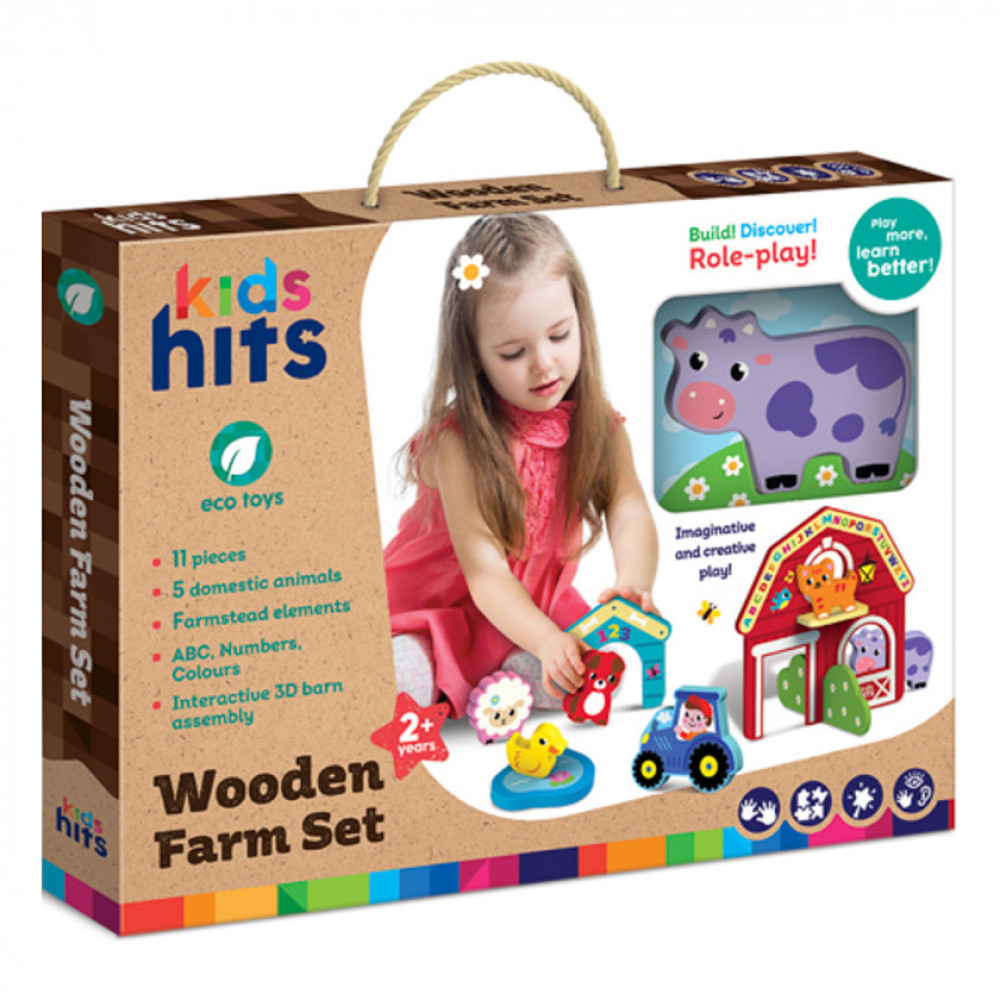 Kids Hits Деревянная ферма - набор деревянных блоков 11 деталей (KH20/008) Kids Hits Деревянная ферма - набор деревянных блоков 11 деталей (KH20/008)