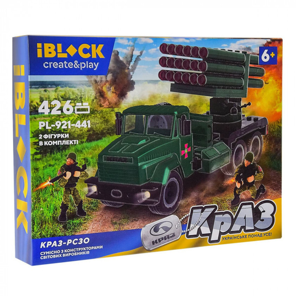 Iblock Армия КрАЗ РСЗО - военный конструктор, 426 деталей (PL-921-441)