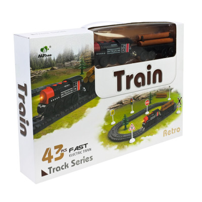 AUtree Retro Train - детская железная дорога на батарейках, 43 детали (AU6888)