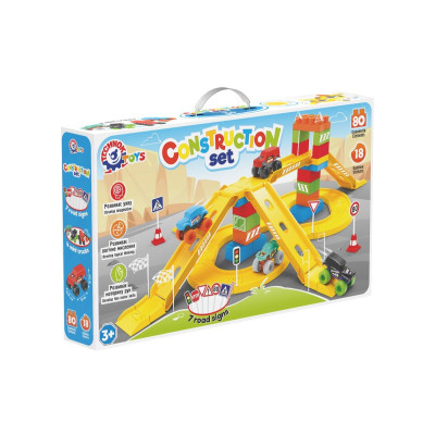 ТехноК Construction Set 80 - конструктор со скоростной трассой, мостами и 4 минитраками (8461) ТехноК Construction Set 80 - конструктор со скоростной трассой, мостами и 4 минитраками (8461)