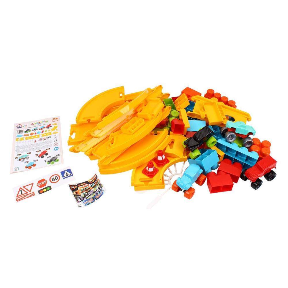 ТехноК Construction Set 80 - конструктор зі швидкісною трасою, мостами та 4 мінітраками (8461)