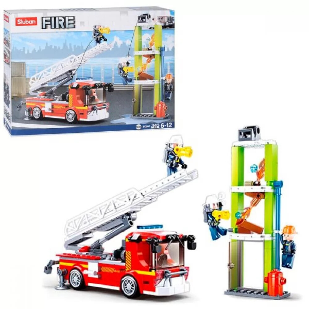 Sluban Fire Пожежна машина з драбиною - конструктор 343 деталі (M38-B0966)