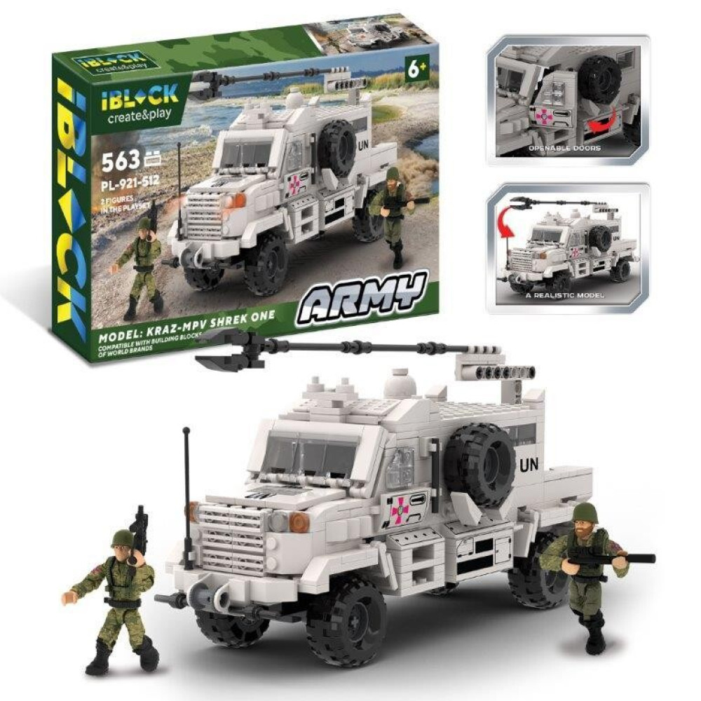 Iblock Армия КрАЗ MPV Shrek One - военный конструктор, 563 детали (PL-921-512)