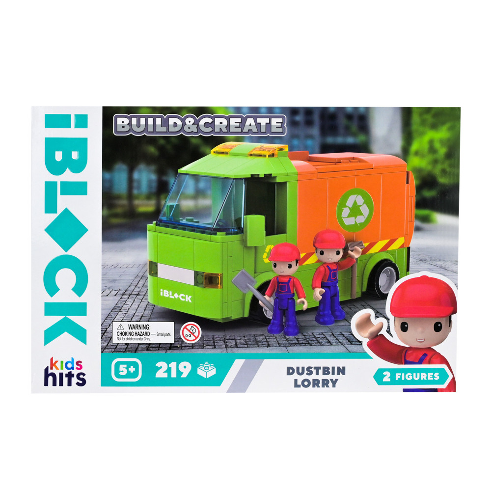 Kids Hits Iblock Build & Create Dustbin Lorry - конструктор мусоровоза 219 деталей (KH17/005/1)
