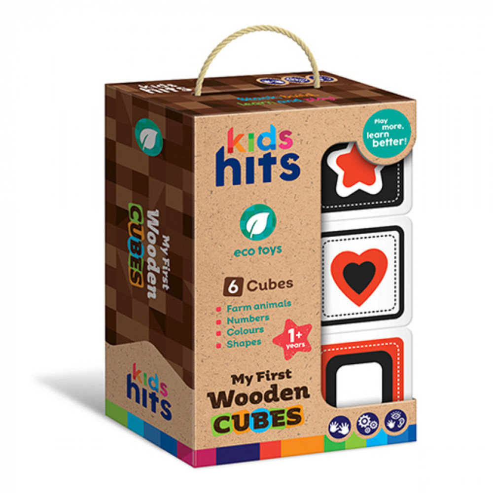 Kids Hits Деревянные кубики - набор из 6 кубиков (KH20/007)