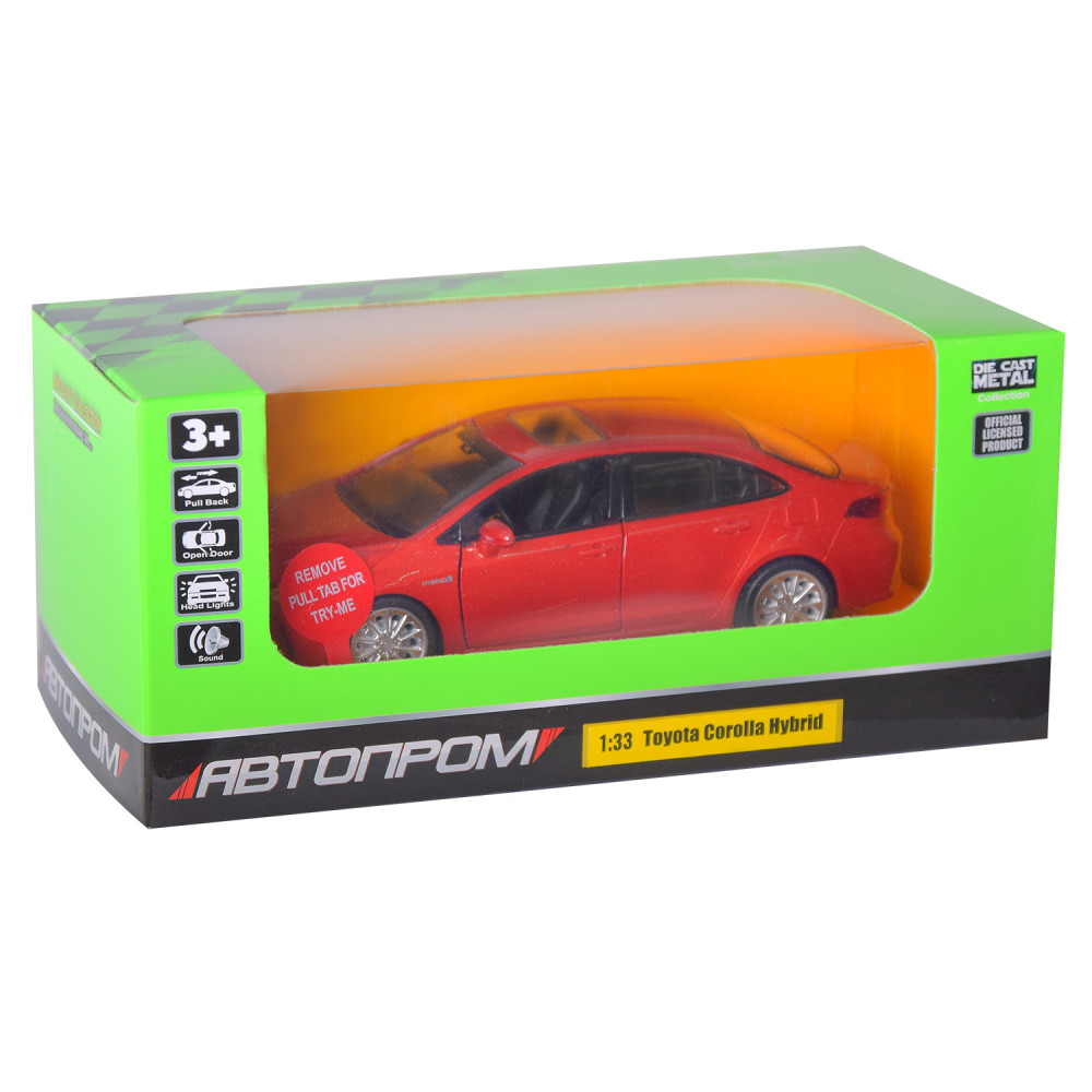 Автопром Toyota Corolla Hybrid 1:33 - металлическая автомодель в ассортименте (68432)