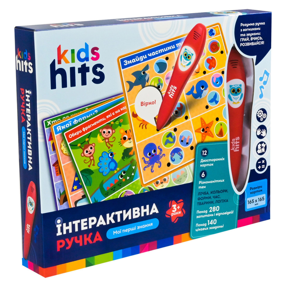 Kids Hits Первые знания Умная ручка - интерактивная игра с 12 карточками (KH60/001)