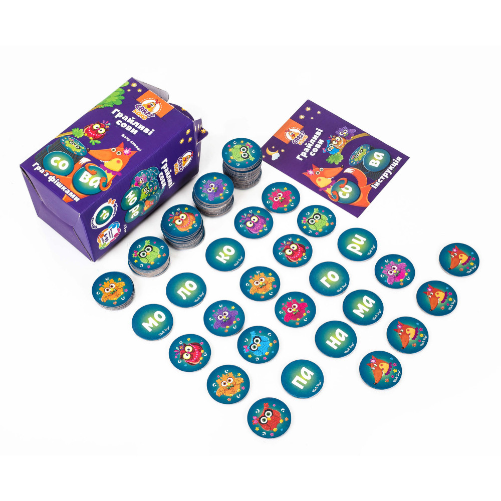 Vladi Toys Crazy Koko Грайливі сови. Бачу слово! - гра з фішками (VT8033-04) Vladi Toys Crazy Koko Грайливі сови. Бачу слово! - гра з фішками (VT8033-04)