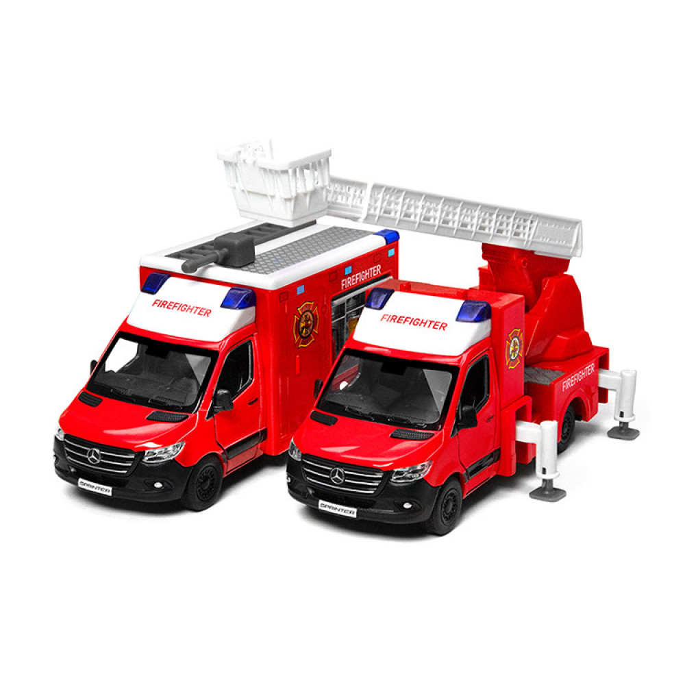 Kinsmart Mercedes-Benz Sprinter Firefighter 1:48 - металева модель пожежної машини (KT5478W)