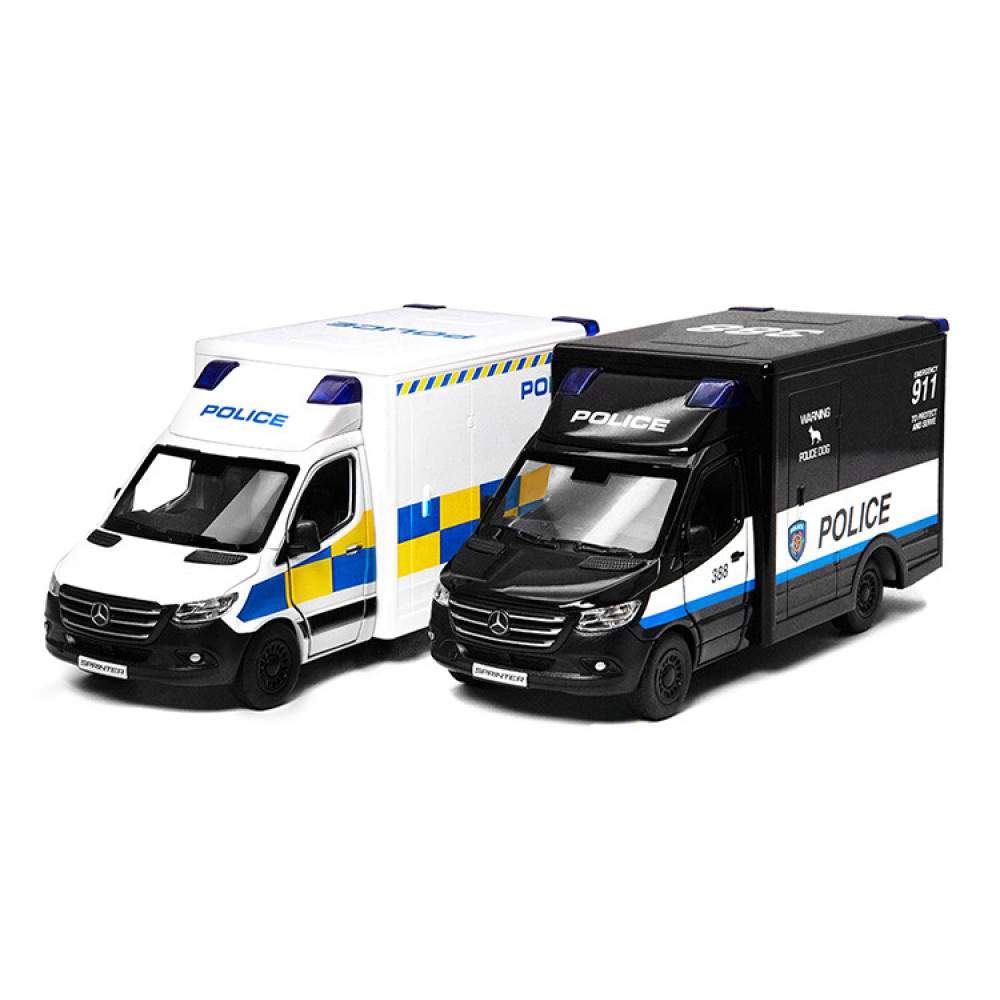 Kinsmart Mercedes-Benz Sprinter Police - металева машинка 1:48 (KT5479W)