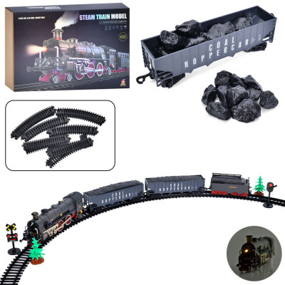 Железная дорога Steam Train Model - игрушечная железная дорога с локомотивом, паром и светом (22922)