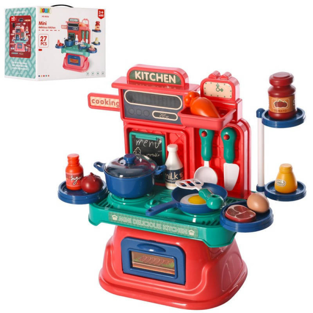 Mini Delicious Kitchen - ігрова мінікухня з плитою, посудом і продуктами, 27 предметів (8056)