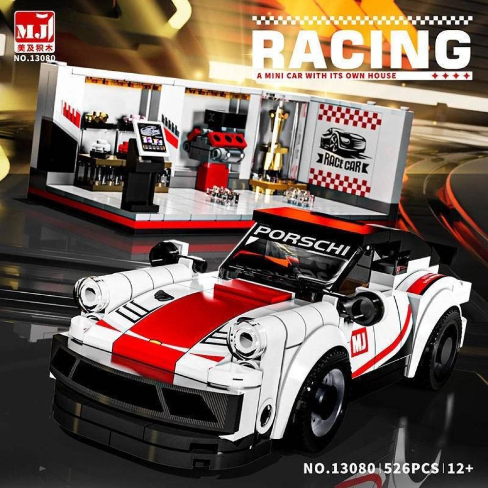 MJI Racing Porsche - конструктор спорткара з паркомісцем, 526 деталей (13080)