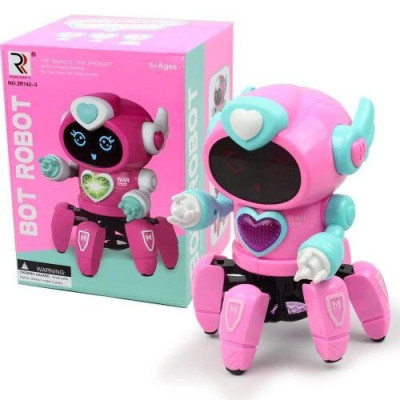 Bot Robot - танцюючий робот на шести лапах, рожевий (ZR142-3)