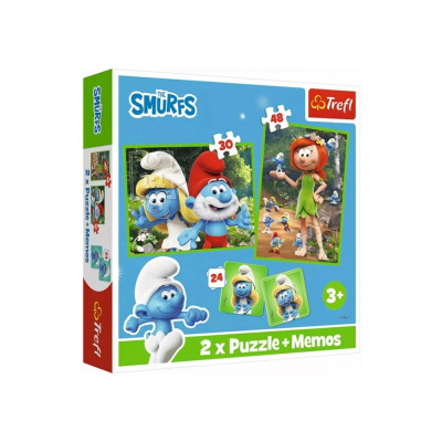 Trefl Смурфы - пазлы 2 в 1 с игрой мемо (93656)