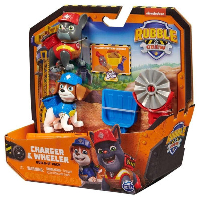 Paw Patrol Rubble & Crew Wheeler и Charger - игровой набор с кинетическим песком (6066685)