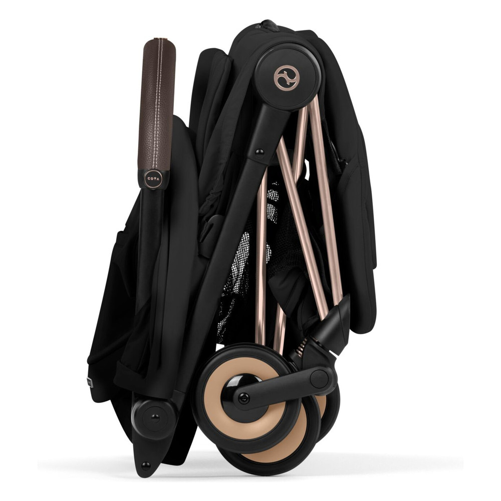 Cybex Coya 2026 Style Collection - ультракомпактний прогулянковий візок преміум для подорожей (від народження до 4 років / до 22 кг) • Sepia Black / Rosegold