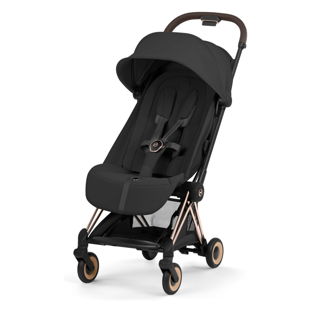 Cybex Coya 2026 Style Collection - ультракомпактний прогулянковий візок преміум для подорожей (від народження до 4 років / до 22 кг) • Sepia Black / Rosegold