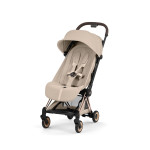 Cybex Coya 2026 Style Collection - ультракомпактний прогулянковий візок преміум для подорожей (від народження до 4 років / до 22 кг) • Cozy Beige / Rosegold
