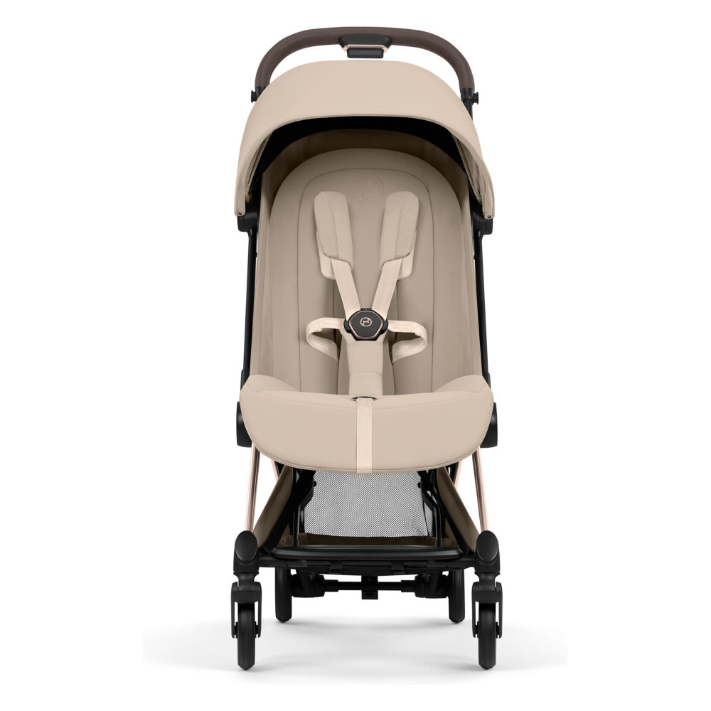 Cybex Coya 2026 Style Collection - ультракомпактний прогулянковий візок преміум для подорожей (від народження до 4 років / до 22 кг) • Cozy Beige / Rosegold