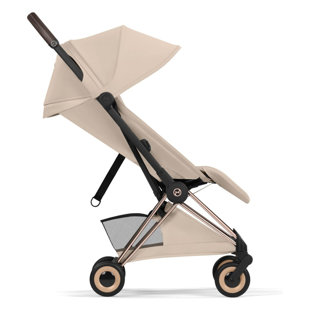 Cybex Coya 2026 Style Collection - ультракомпактний прогулянковий візок преміум для подорожей (від народження до 4 років / до 22 кг) • Cozy Beige / Rosegold