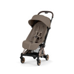 Cybex Coya 2026 Style Collection - ультракомпактний прогулянковий візок преміум для подорожей (від народження до 4 років / до 22 кг) • Coconut Brown / Rosegold
