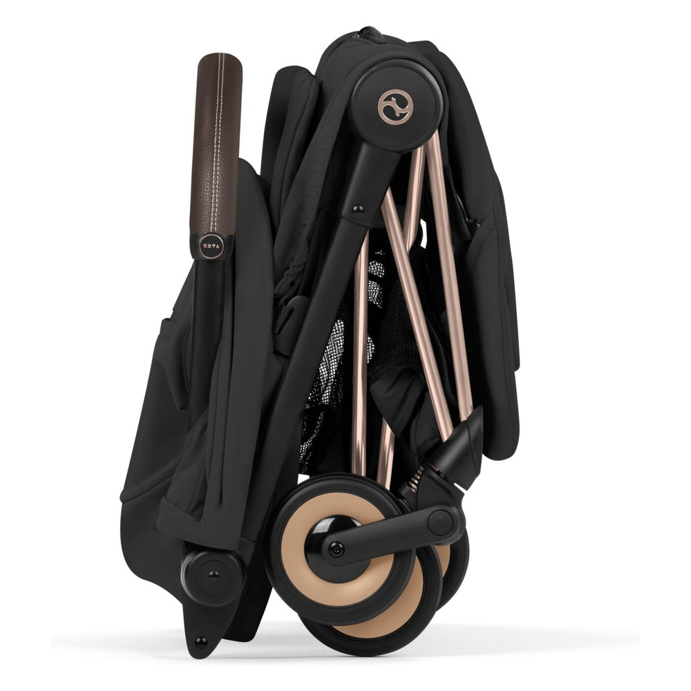 Cybex Coya 2026 Comfort Collection - ультракомпактний прогулянковий візок преміум для подорожей (від народження до 4 років / до 22 кг) • Sepia Black / Rosegold