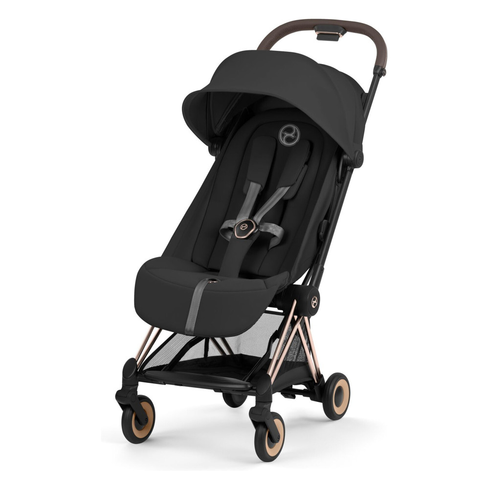 Cybex Coya 2026 Comfort Collection - ультракомпактний прогулянковий візок преміум для подорожей (від народження до 4 років / до 22 кг) • Sepia Black / Rosegold