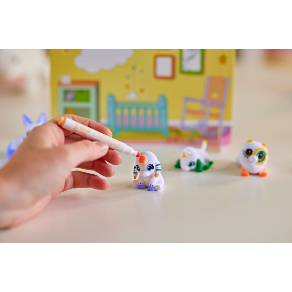 Crayola Washimals Домашні тваринки - набір для розфарбовування, 5 тваринок та 6 фломастерів (74-7516)