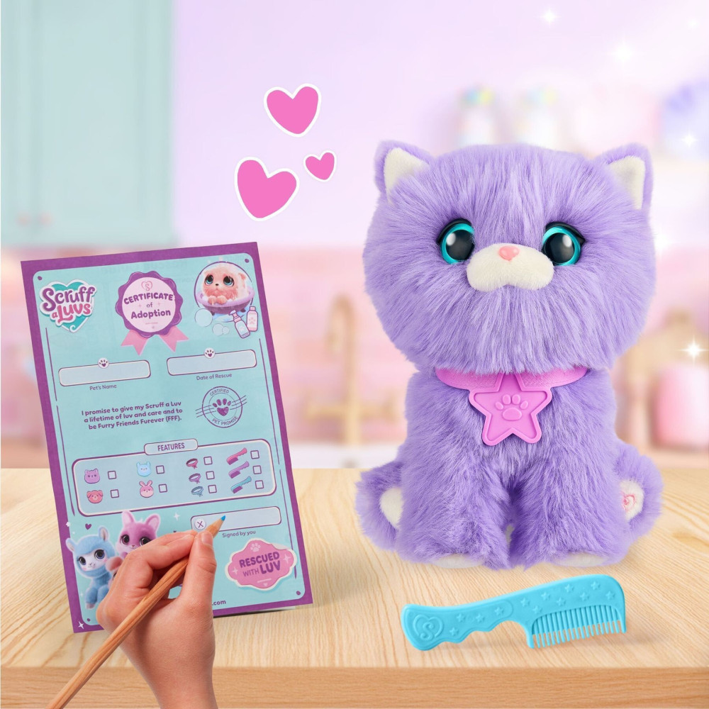 Scruff a Luvs Кудлате перетворення - іграшка-сюрприз з переноскою • Ліловий (30190)