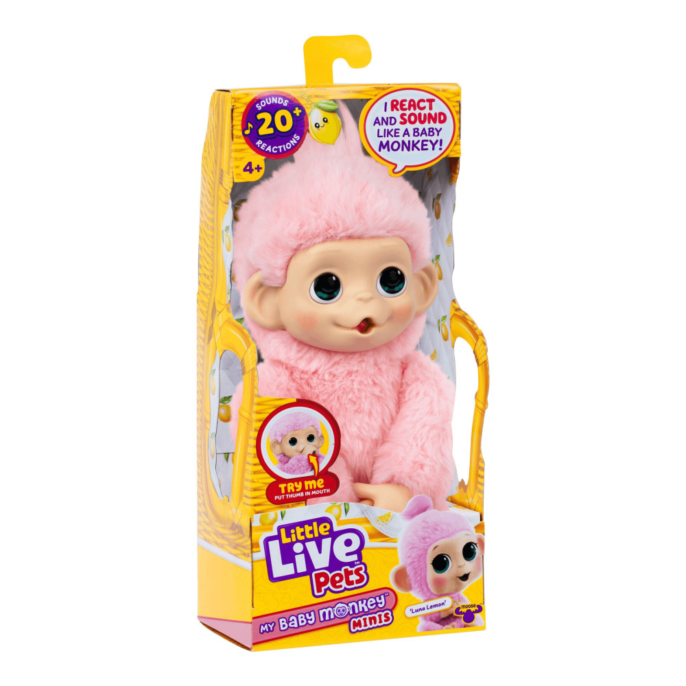 Little Live Pets Мавпеня Луна Лемон - інтерактивна іграшка, рожева (26764)