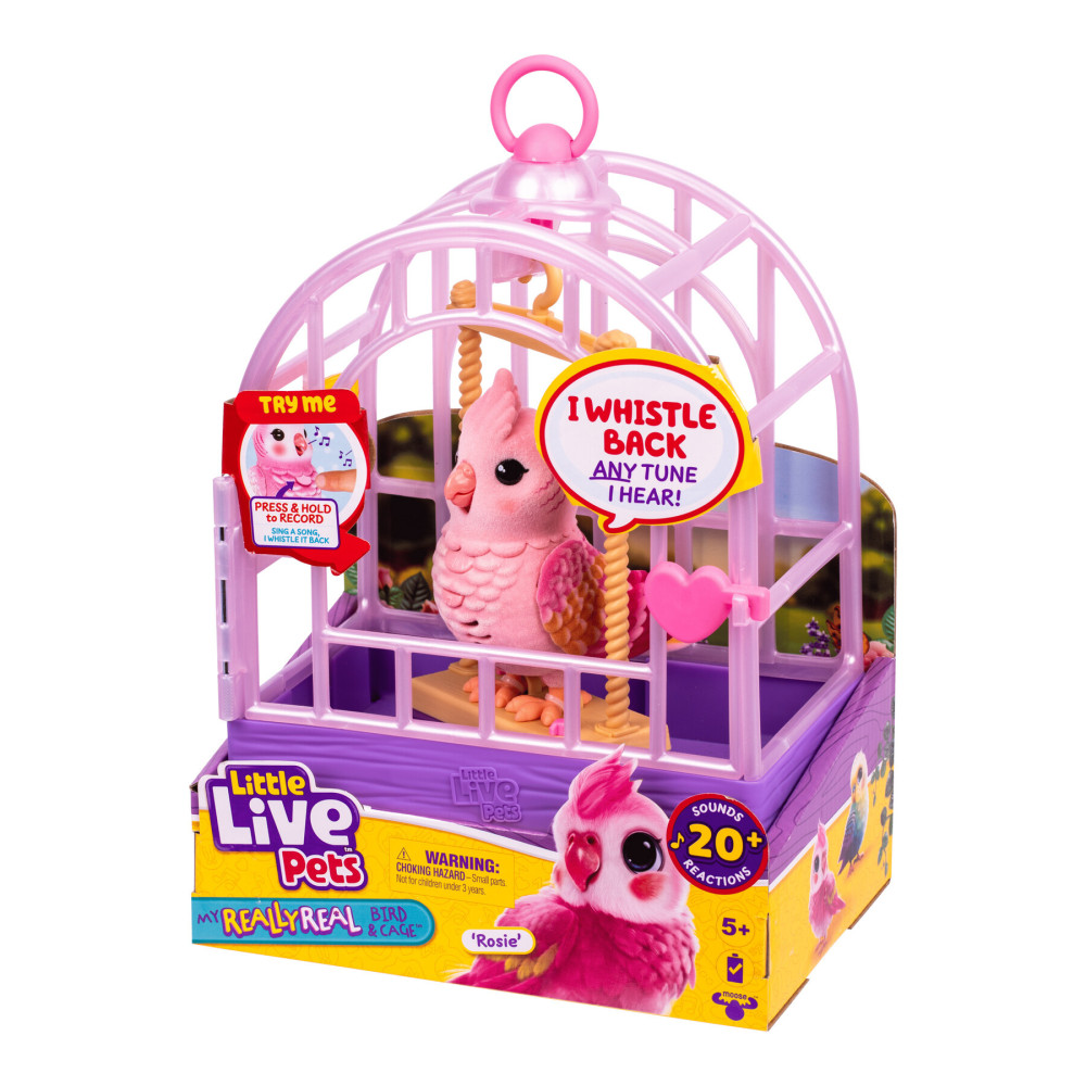 Little Live Pets Папужка какаду Розі в клітці - інтерактивна іграшка (26692) Little Live Pets Папужка какаду Розі в клітці - інтерактивна іграшка (26692)
