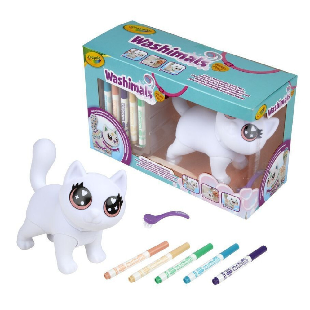 Crayola Washimals Котик-велетень - набір для розфарбовування фігурки з фломастерами (74-7518)