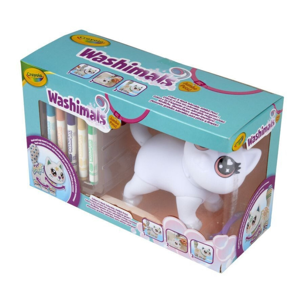 Crayola Washimals Котик-велетень - набір для розфарбовування фігурки з фломастерами (74-7518)