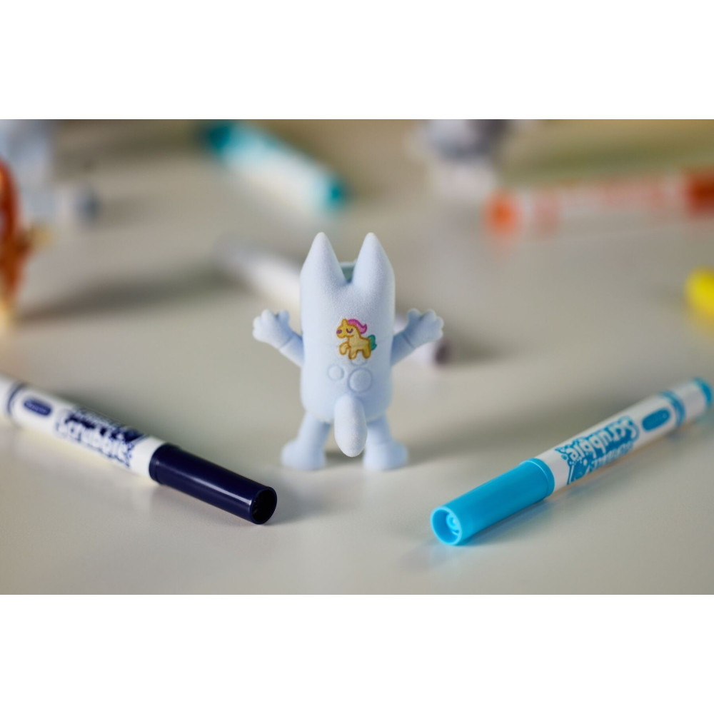 Crayola Washimals Bluey - набір для розфарбовування, 4 фігурки та 6 фломастерів (74-0253)