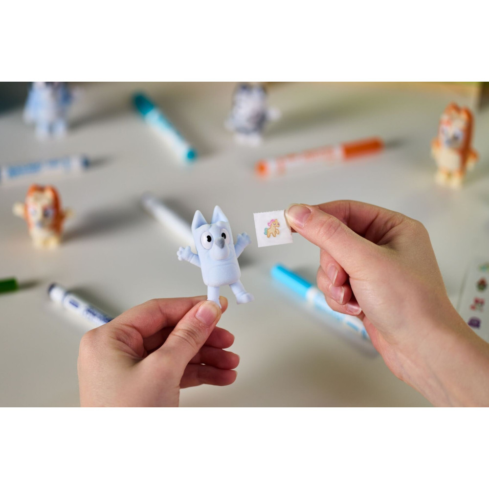 Crayola Washimals Bluey - набір для розфарбовування, 4 фігурки та 6 фломастерів (74-0253)