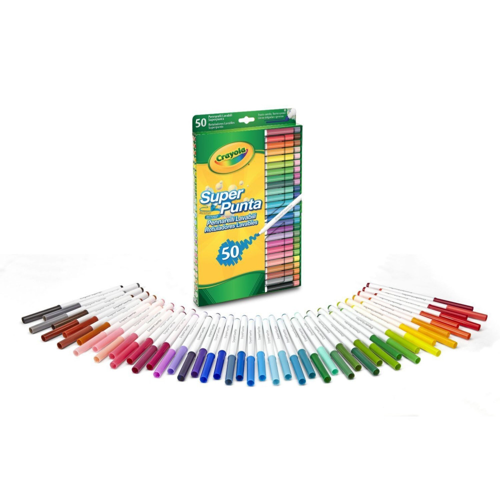 Crayola Supertips - набір змивних фломастерів, 50 кольорів (7555) Crayola Supertips - набір змивних фломастерів, 50 кольорів (7555)