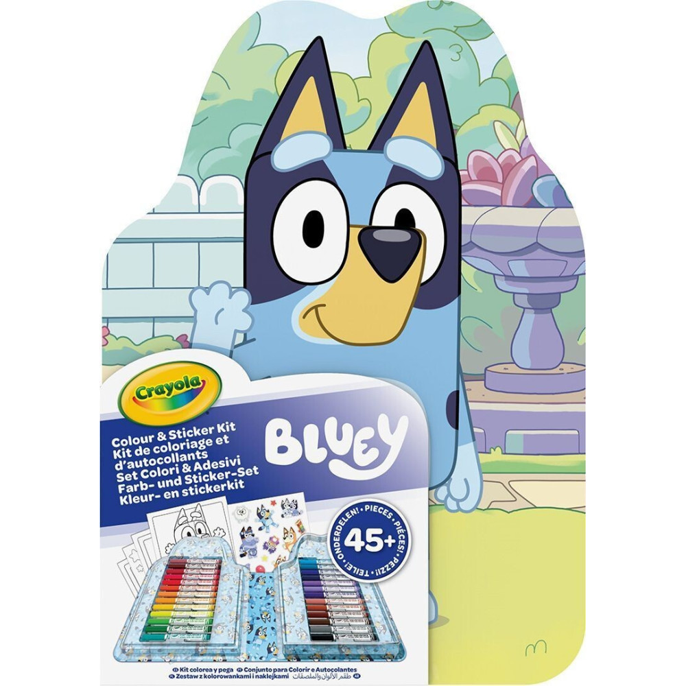 Crayola Bluey Переносний набір - переносний набір для малювання з фломастерами та розмальовками (04-0784)