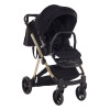 Junama Space V3 - детская коляска 2в1, черная с золотой рамой • Black 04