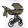 Junama Space Eco New - детская коляска 2в1 с отделкой экокожей • Khaki 03