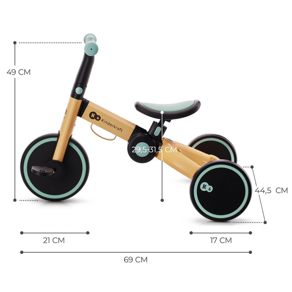 Kinderkraft 4TRIKE - легкий триколісний велосипед, біговел (від 1 року) • Primrose Yellow (KR4TRI00YEL0000) Kinderkraft 4TRIKE - легкий триколісний велосипед, біговел (від 1 року) • Primrose Yellow (KR4TRI00YEL0000)