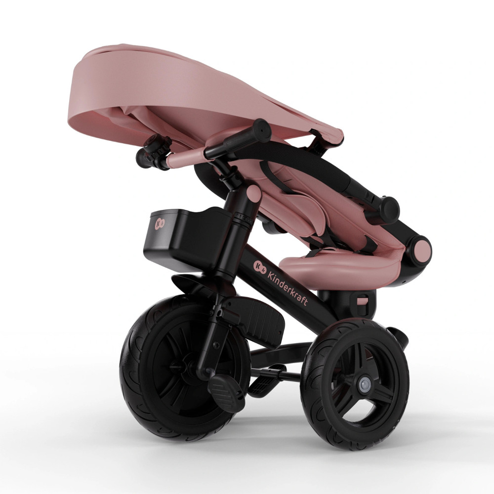 Kinderkraft Aveo 2 Plus - триколісний велосипед з великими колесами та можливістю реверсивного ходу (від 9 місяців до 5 років) • Pink (KRAVEO02PNK0000)