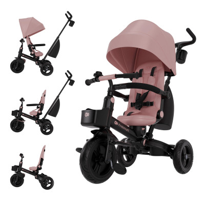 Kinderkraft Aveo 2 Plus - триколісний велосипед з великими колесами та можливістю реверсивного ходу (від 9 місяців до 5 років) • Pink (KRAVEO02PNK0000)