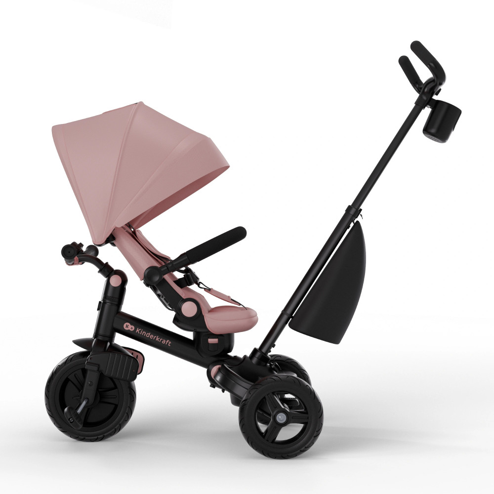 Kinderkraft Aveo 2 Plus - триколісний велосипед з великими колесами та можливістю реверсивного ходу (від 9 місяців до 5 років) • Pink (KRAVEO02PNK0000)