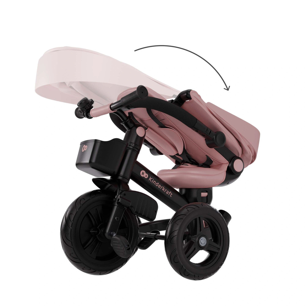 Kinderkraft Aveo 2 Plus - триколісний велосипед з великими колесами та можливістю реверсивного ходу (від 9 місяців до 5 років) • Pink (KRAVEO02PNK0000)