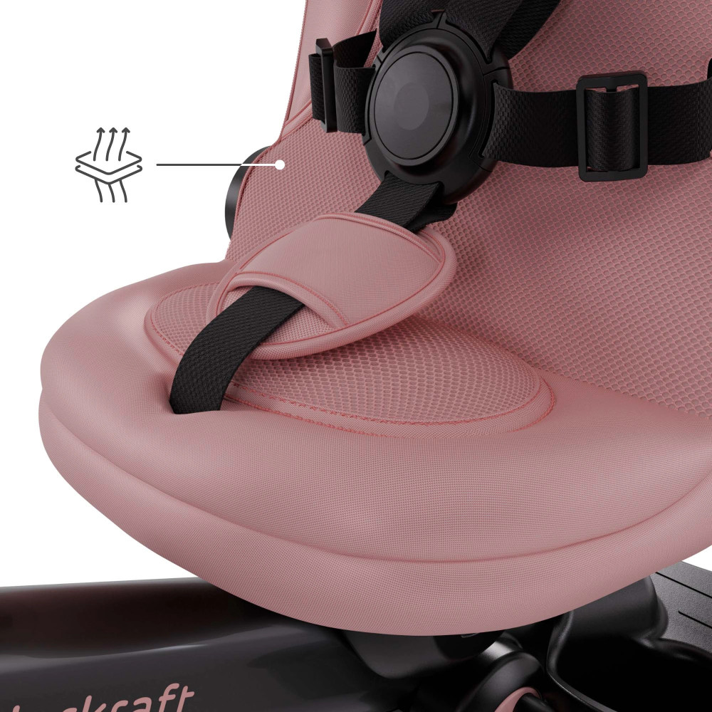 Kinderkraft Aveo 2 Plus - триколісний велосипед з великими колесами та можливістю реверсивного ходу (від 9 місяців до 5 років) • Pink (KRAVEO02PNK0000)