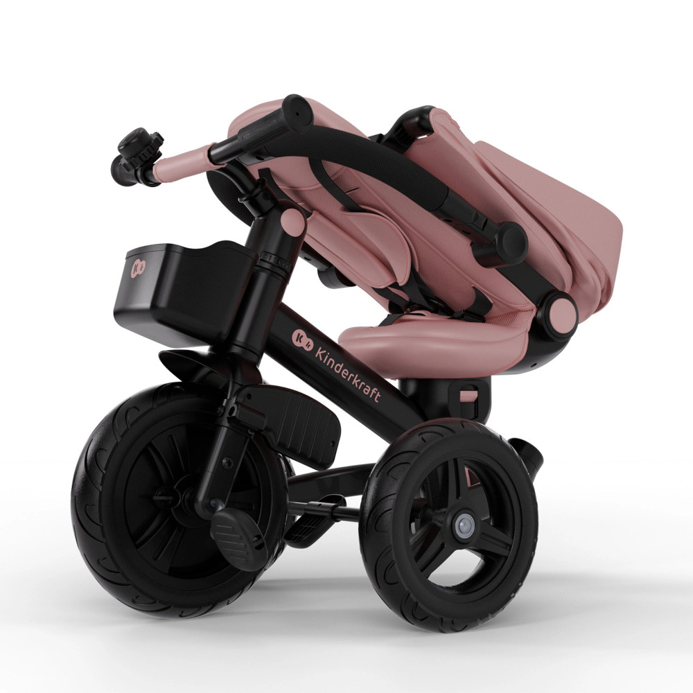 Kinderkraft Aveo 2 Plus - триколісний велосипед з великими колесами та можливістю реверсивного ходу (від 9 місяців до 5 років) • Pink (KRAVEO02PNK0000)
